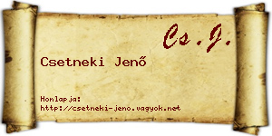 Csetneki Jenő névjegykártya