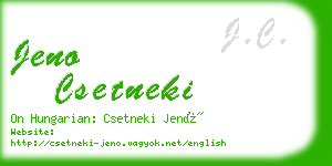 jeno csetneki business card